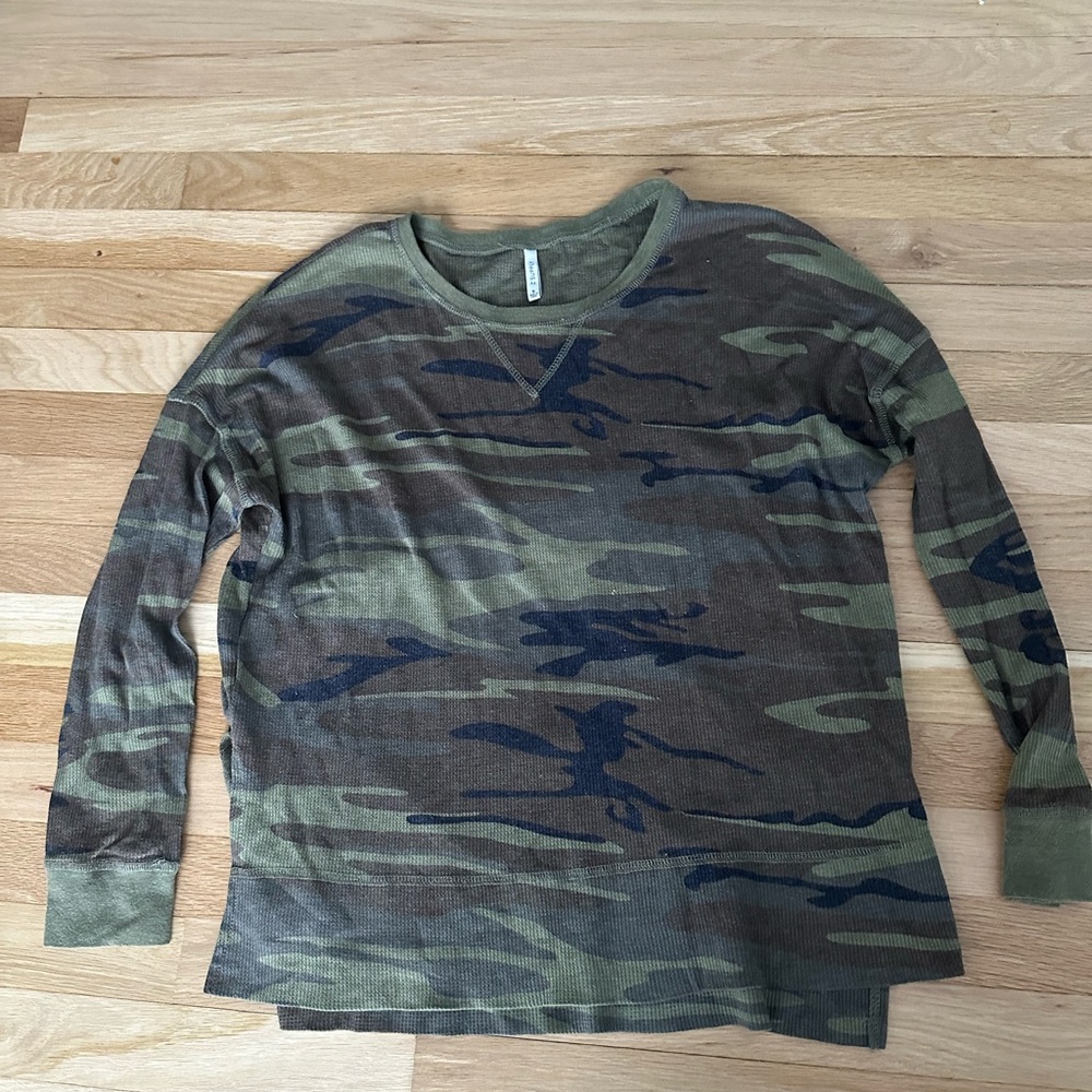 Z Supply Olive Camouflage Thermal Top